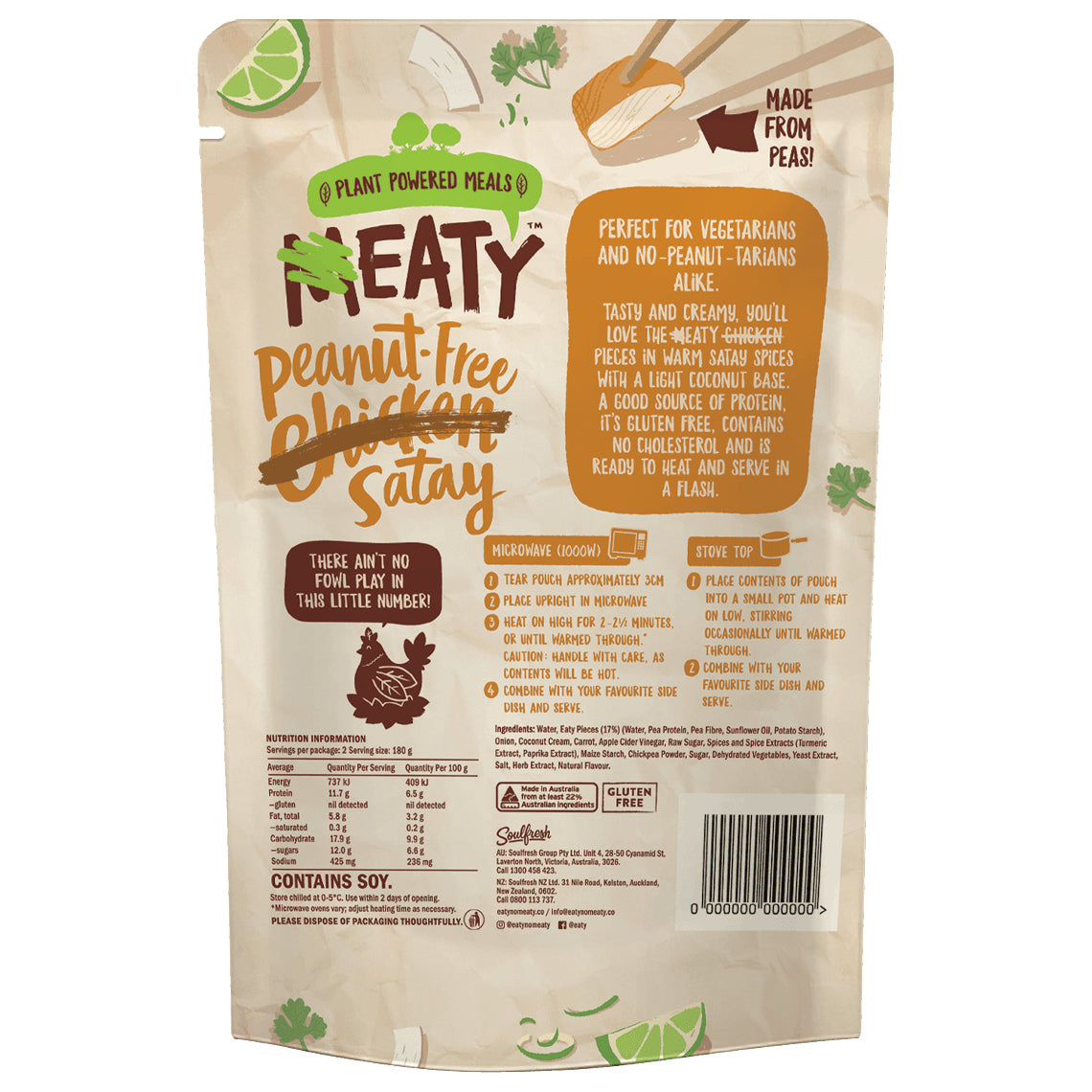Eaty - Plant Powered Meals - Peanut Free Satay (360g)