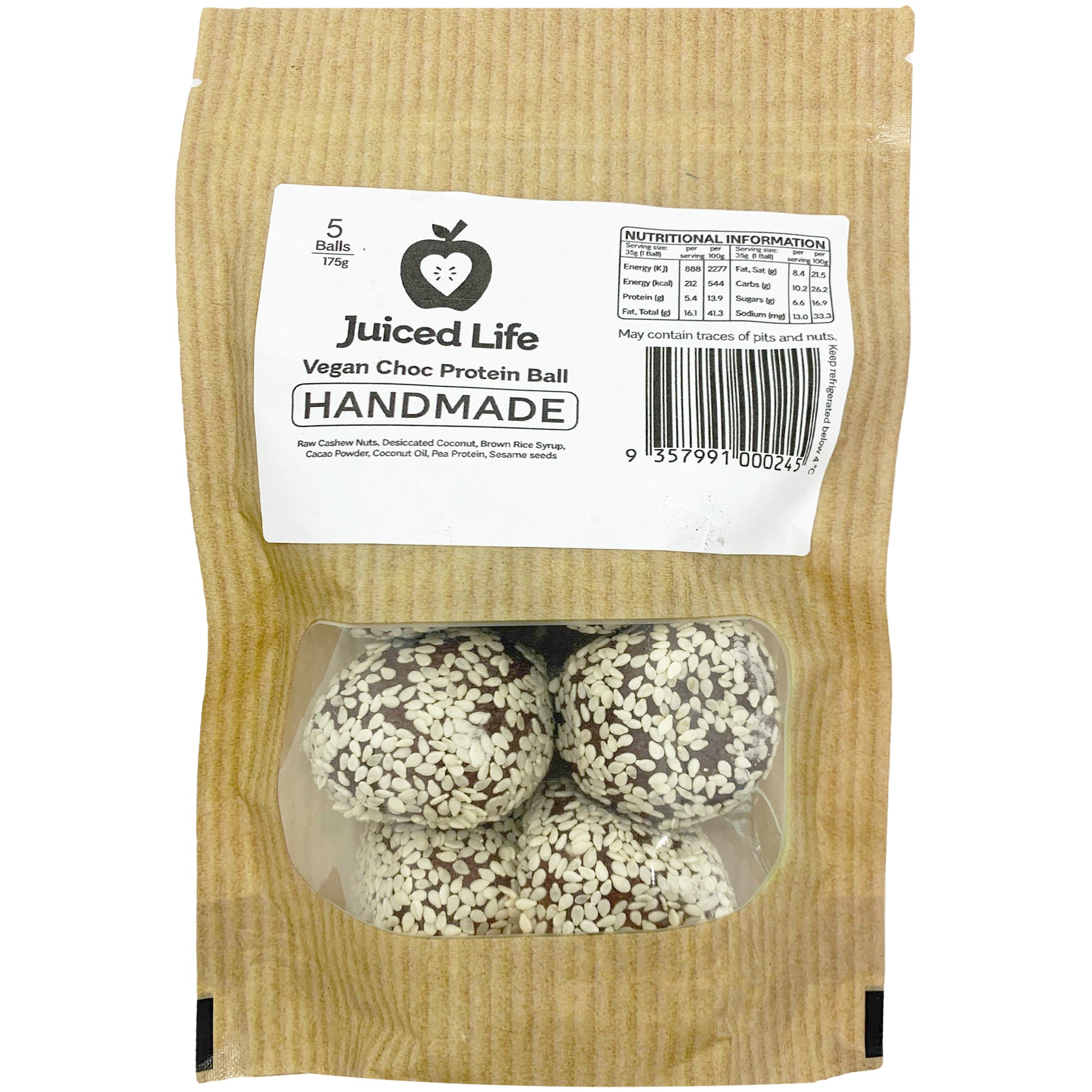 Juiced Life Vegan Choc Protein Ball | Harris Farm Online