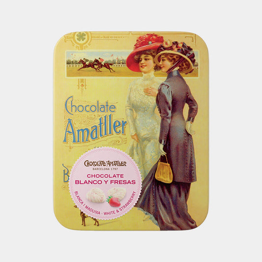 Amatler Tin White Chocolate and Strawberry 60g