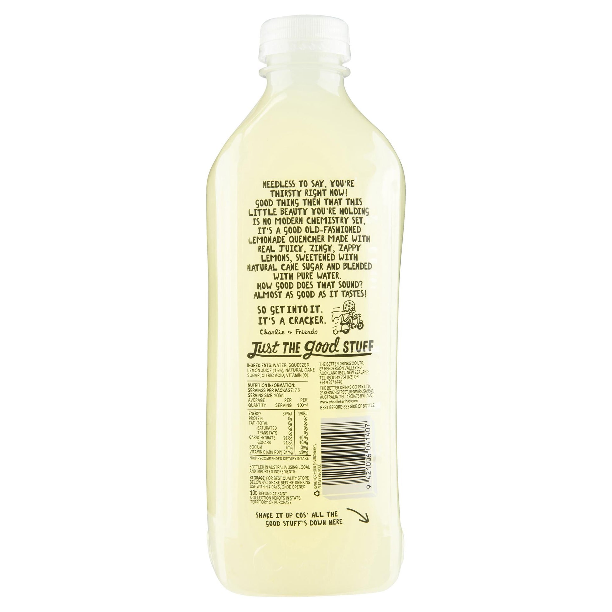 Charlies Lemonade Quencher 1.5L , Frdg1-Drinks - HFM, Harris Farm Markets
 - 2