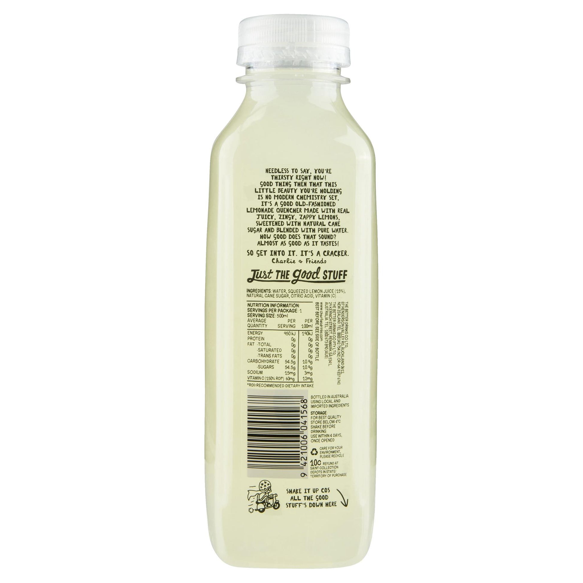 Charlies Old Fashioned Lemonade Quencher 500ml , Frdg1-Drinks - HFM, Harris Farm Markets
 - 2