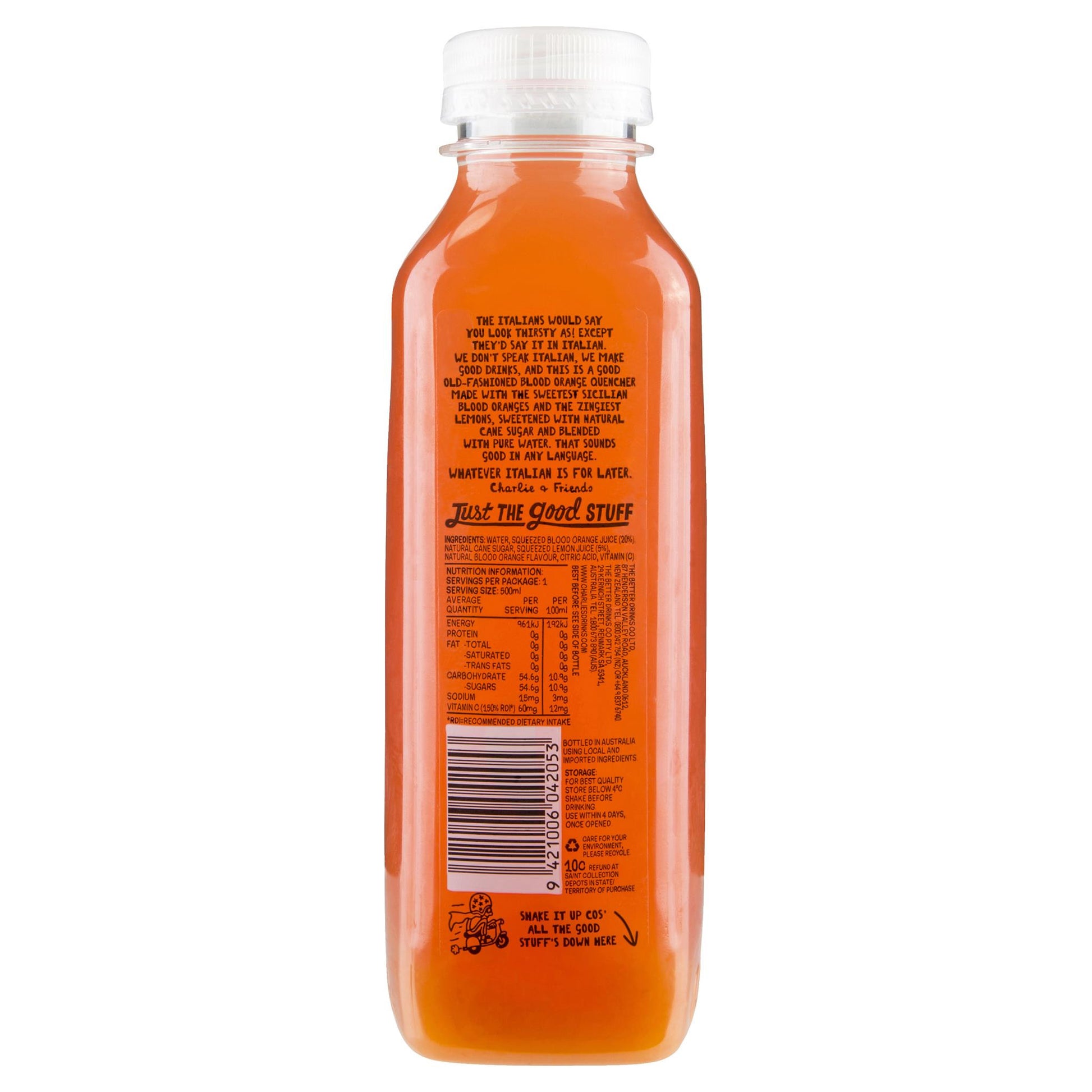 Charlies Old Fashioned Sicilian Blood Orange Quencher 500ml , Frdg1-Drinks - HFM, Harris Farm Markets
 - 2