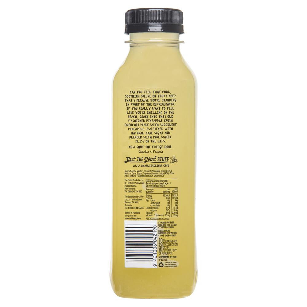 Charlies Pineapple Quencher 500mL , Frdg1-Drinks - HFM, Harris Farm Markets
 - 2