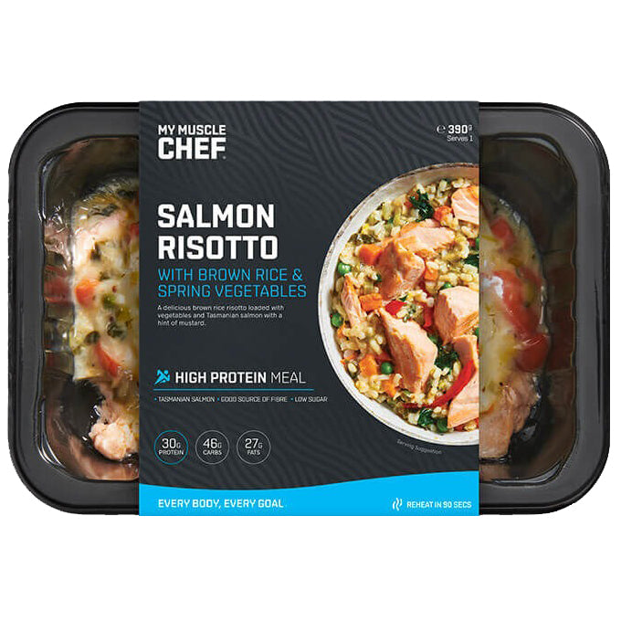 My Muscle Chef Salmon Risotto With Brown Rice & Spring Vegetables | Harris Farm Online