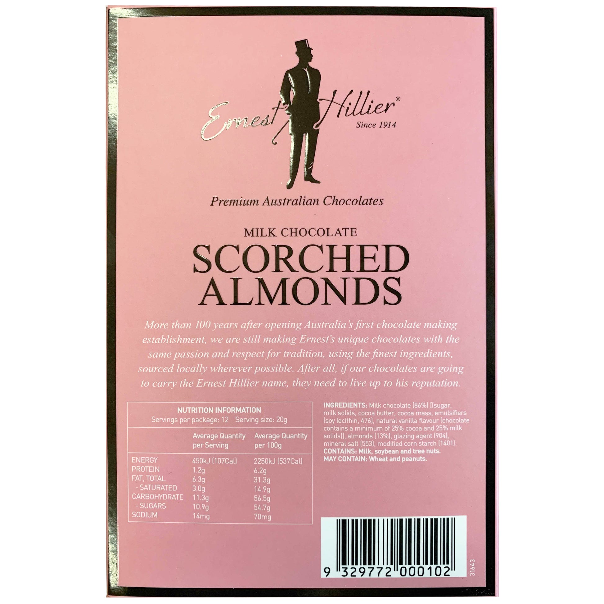 Ernest Hillier Milk Chocolate Scorched Almonds | Harris Farm Online
