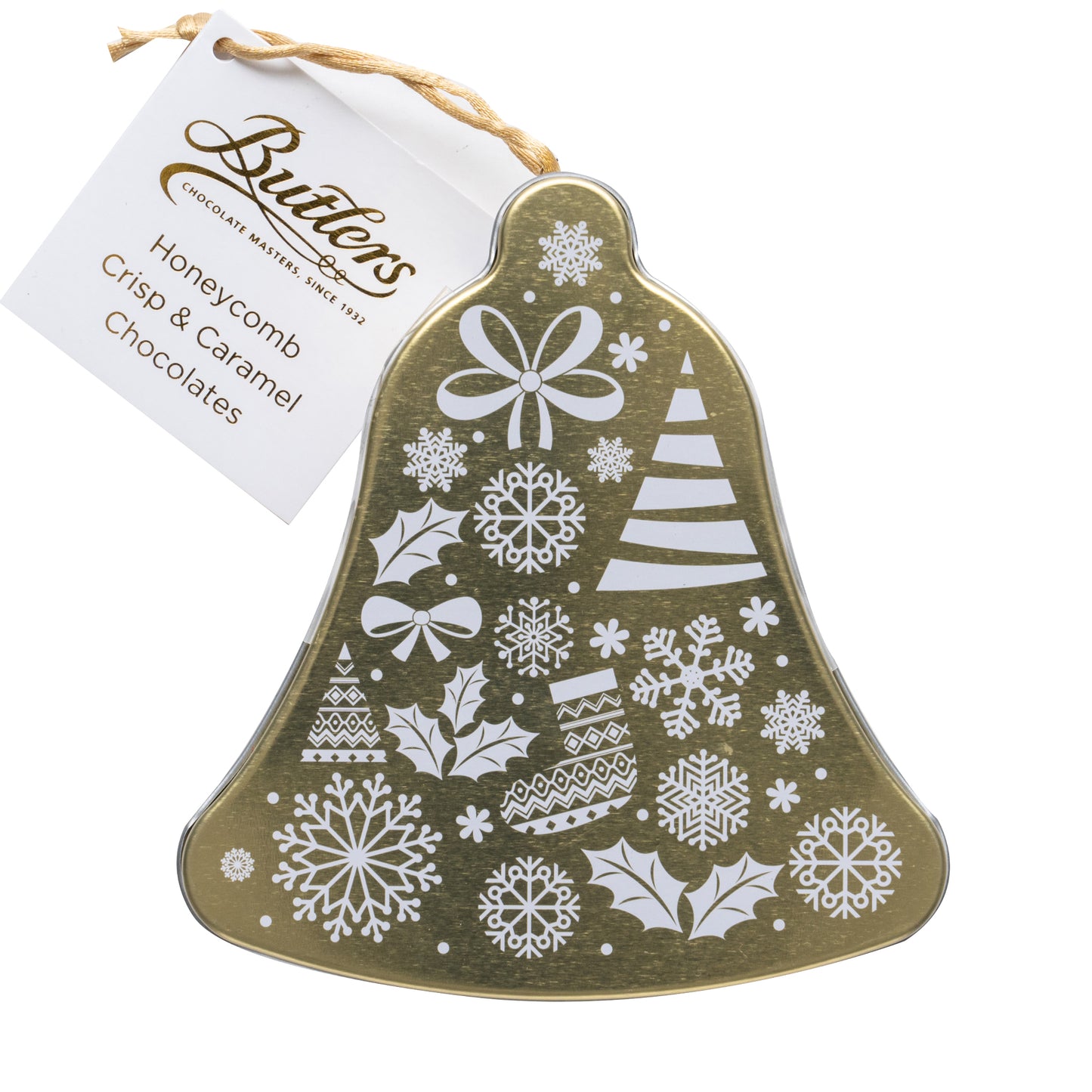 Butlers Honeycomb Crisp and Caramel Chocolates Gold Bell Tin | Harris Farm Online