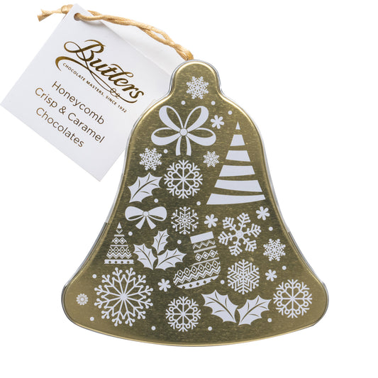 Butlers Honeycomb Crisp and Caramel Chocolates Gold Bell Tin | Harris Farm Online