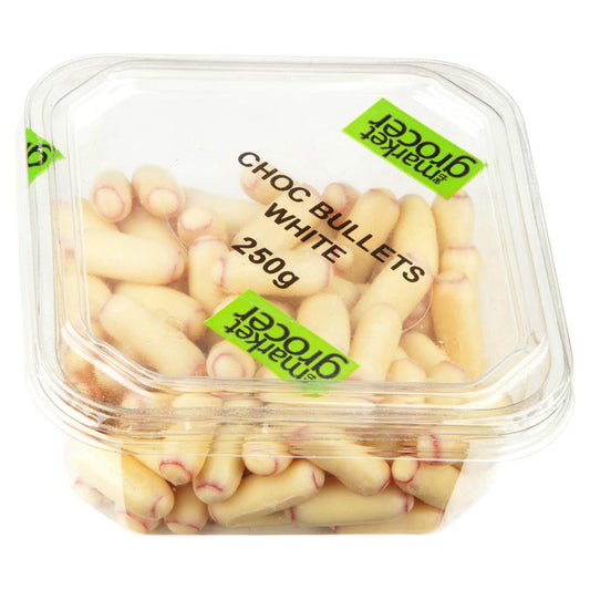 Market Grocer Choc Bullets White 250g , Grocery-Confection - HFM, Harris Farm Markets
 - 1