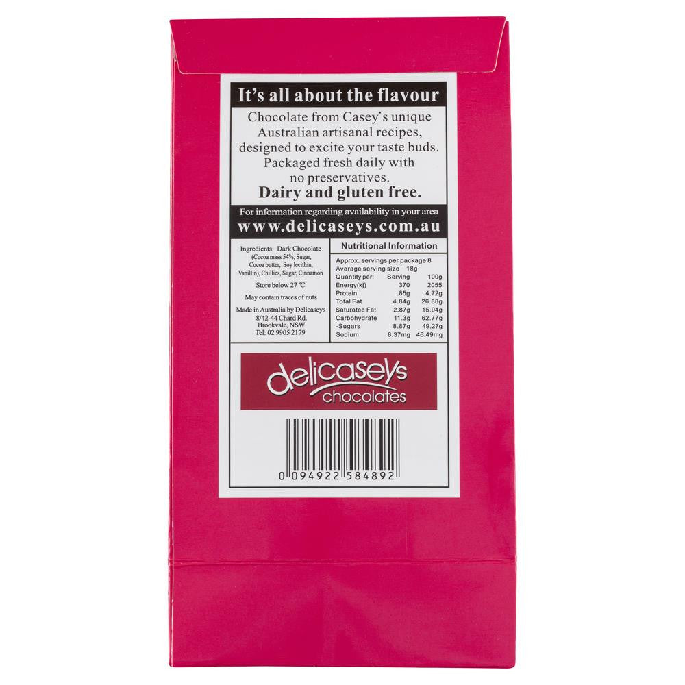 Delicaseys Dark Chocolate Chilli Bark 140g , Grocery-Confection - HFM, Harris Farm Markets
 - 2