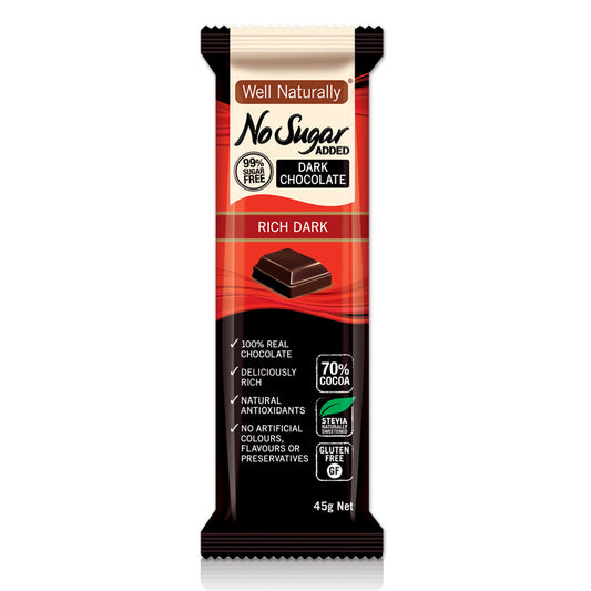 Well Naturally - Dark Chocolate Bar - Rich Dark (45g)