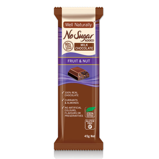 Well Naturally - Milk Chocolate Bar - Fruit and Nut (45g)