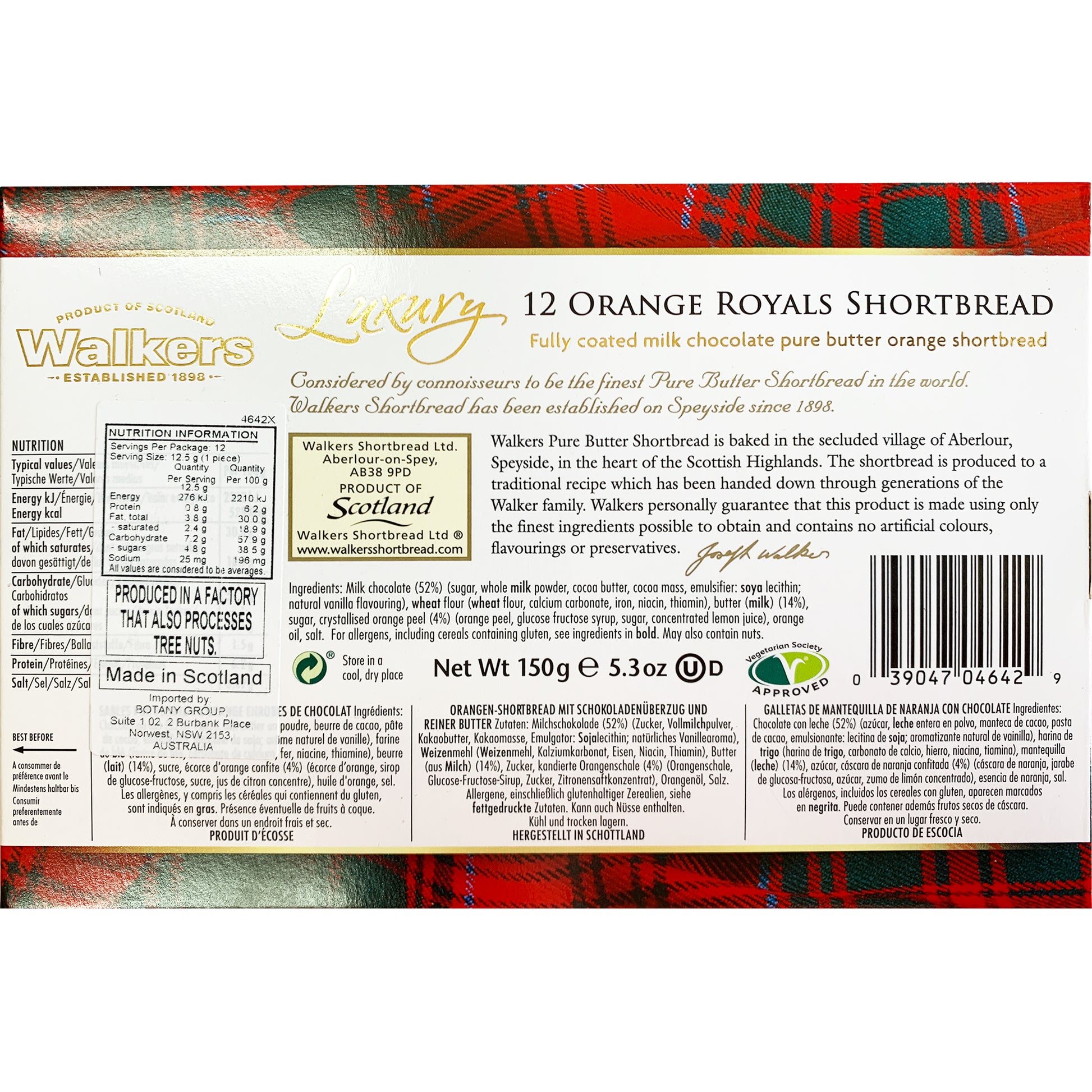 Walkers Luxury Orange Royals Shortbread | Harris Farm Online
