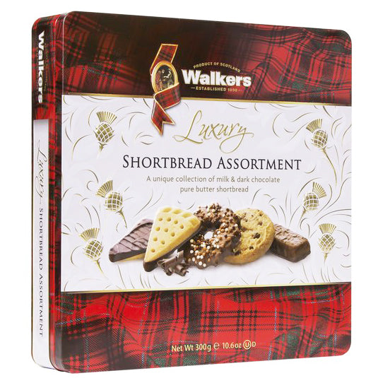 Walkers Luxury Milk and Dark Chocolate Shortbread Assortment Tin | Harris Farm Online