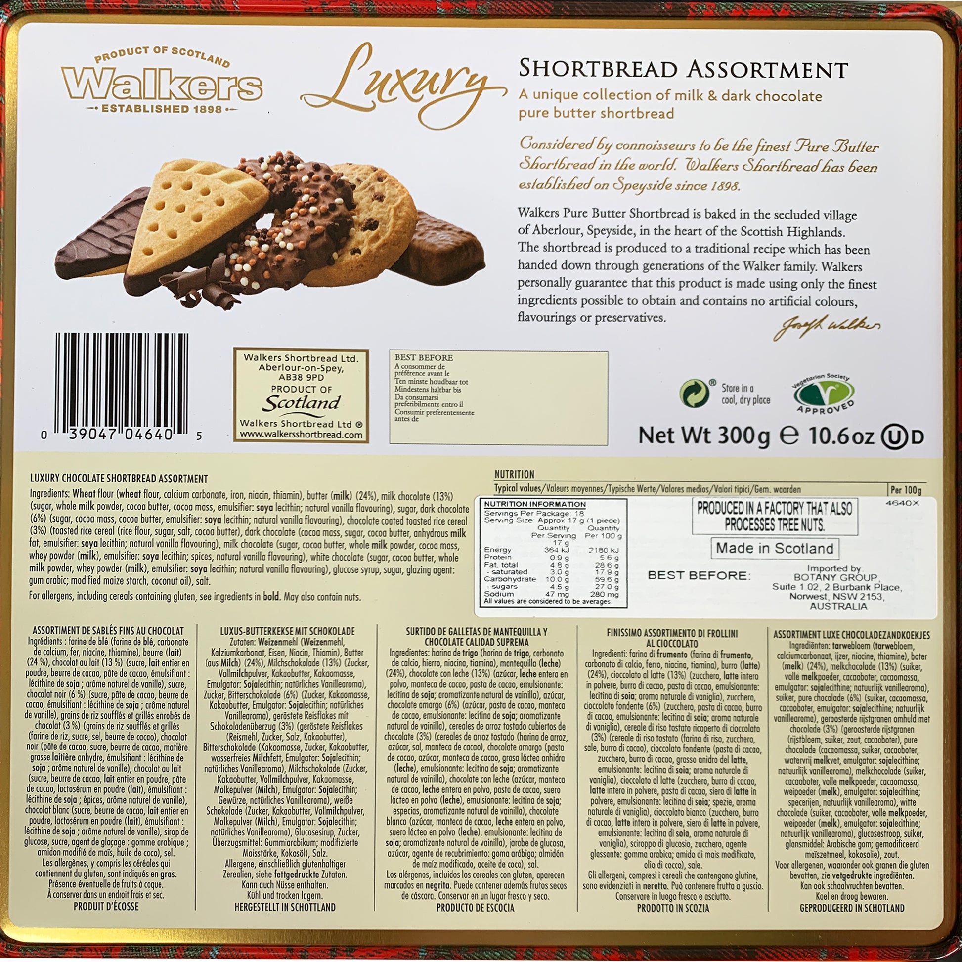 Walkers Luxury Milk and Dark Chocolate Shortbread Assortment Tin | Harris Farm Online
