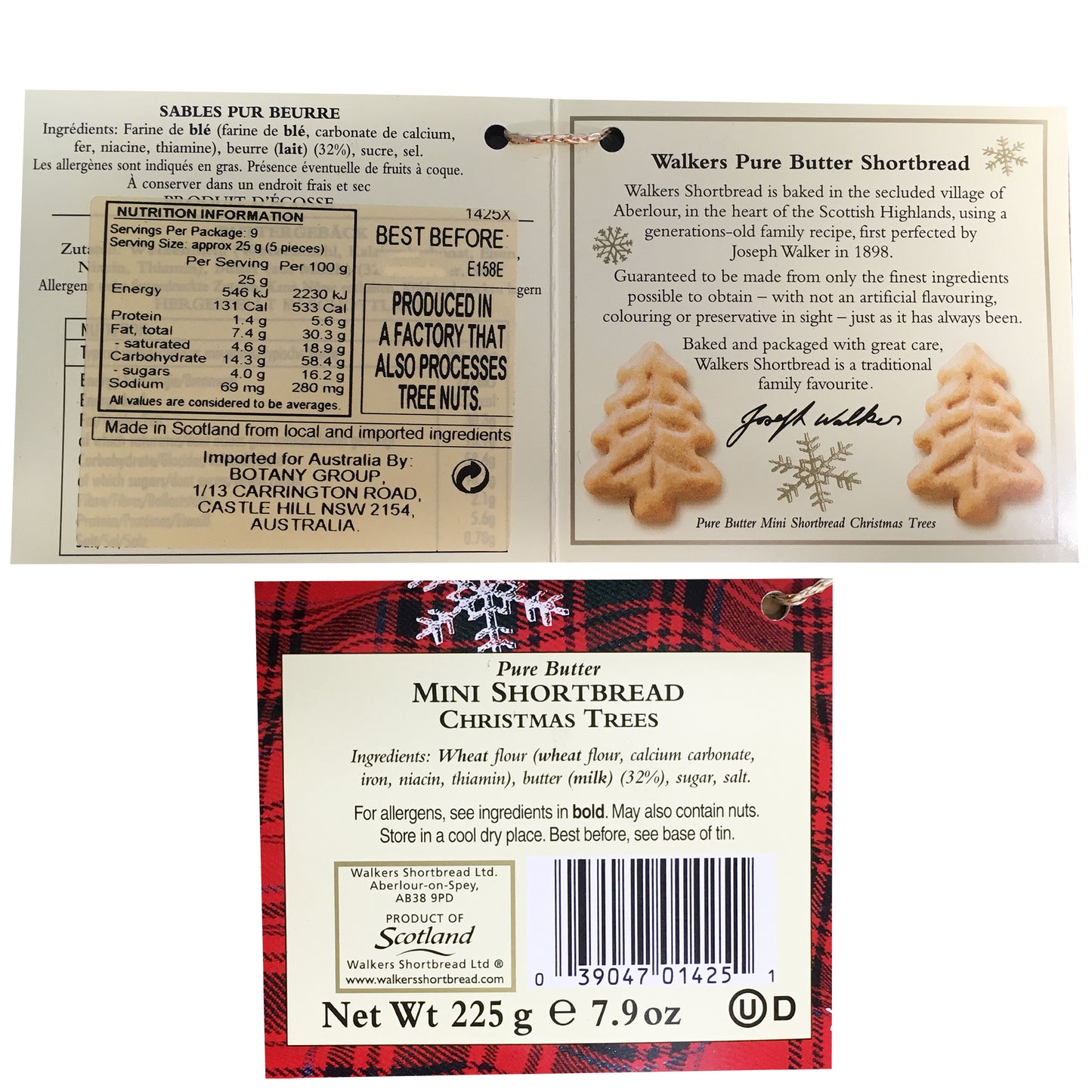 Walkers - Shortbread - Christmas Tree Tin (225g)