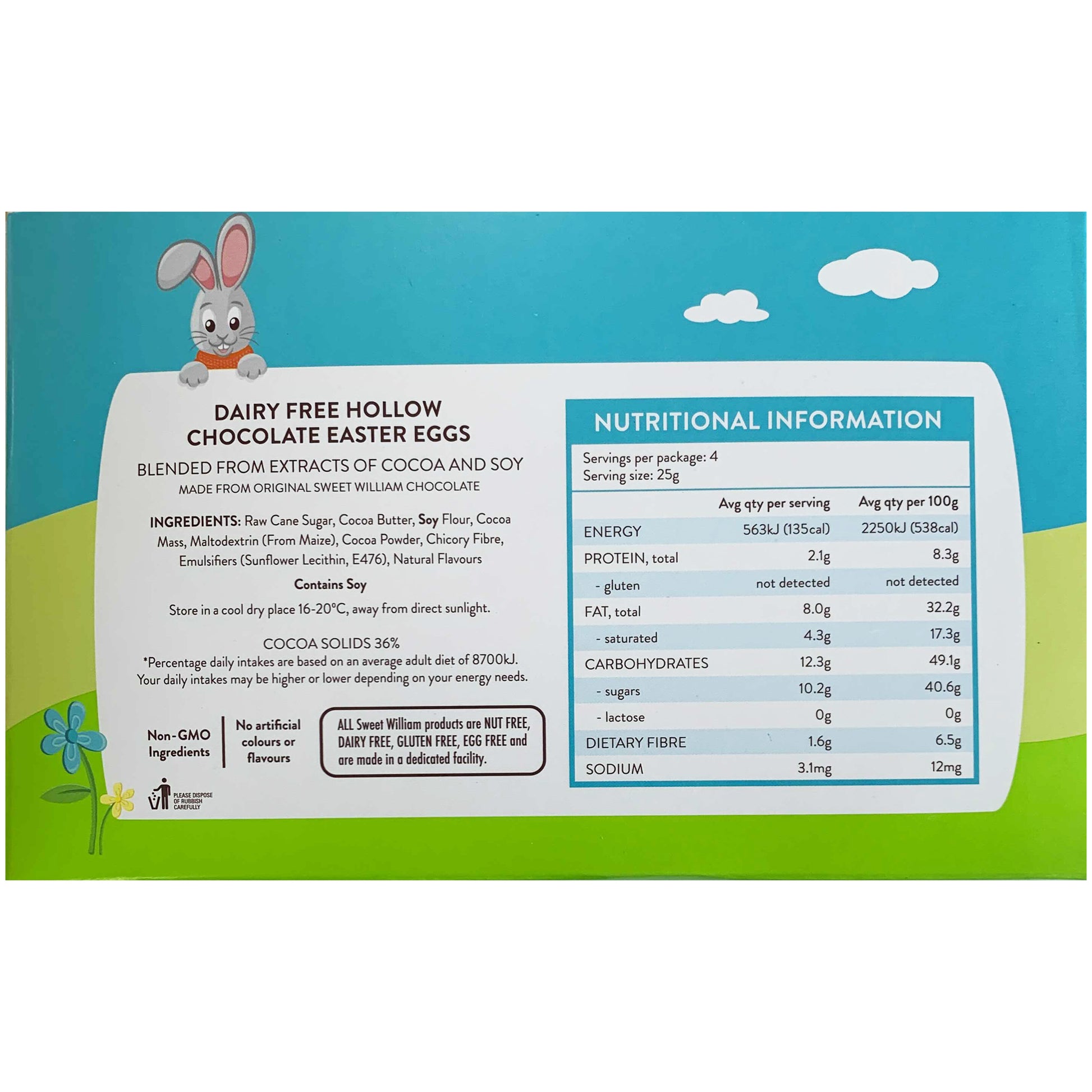 Sweet William Dairy Free Chocolate Easter Egg | Harris Farm Online