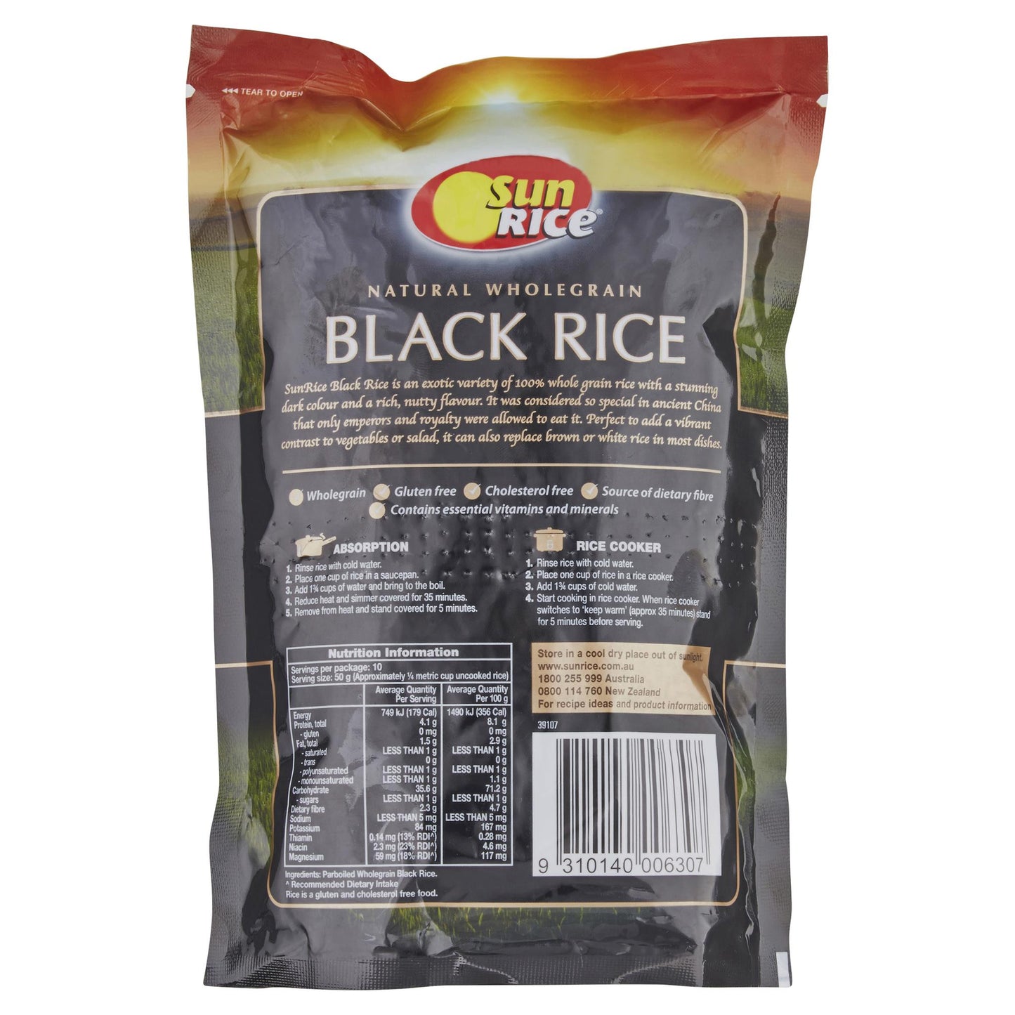 Sunrice Black Rice 500g , Grocery-Dry Goods - HFM, Harris Farm Markets
 - 2