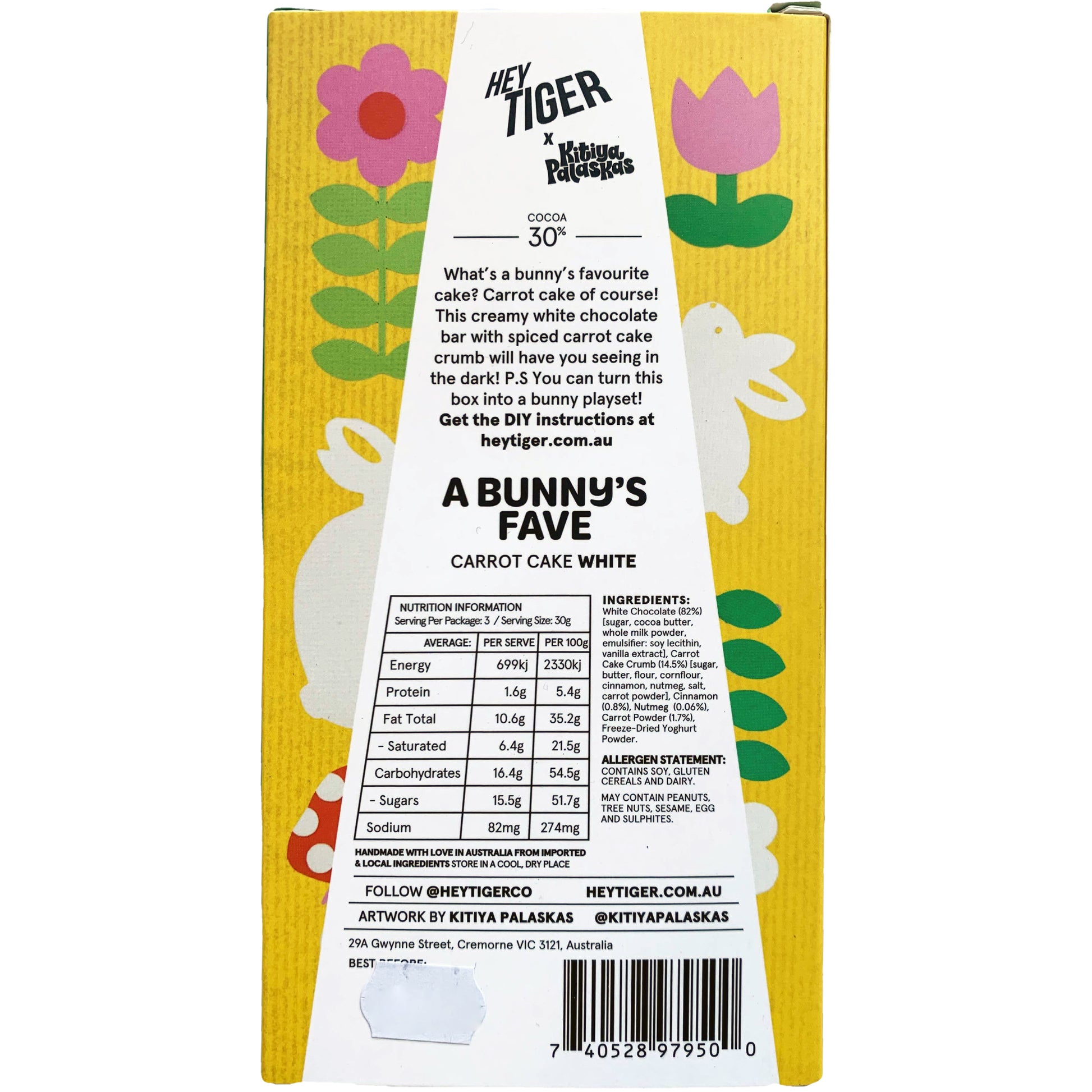 Hey Tiger Carrot Cake White Chocolate | Harris Farm Online