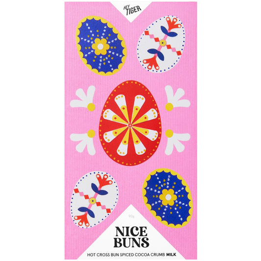 Hey Tiger Hot Cross Bun Spiced Cocoa Crumb Milk Chocolate | Harris Farm Online