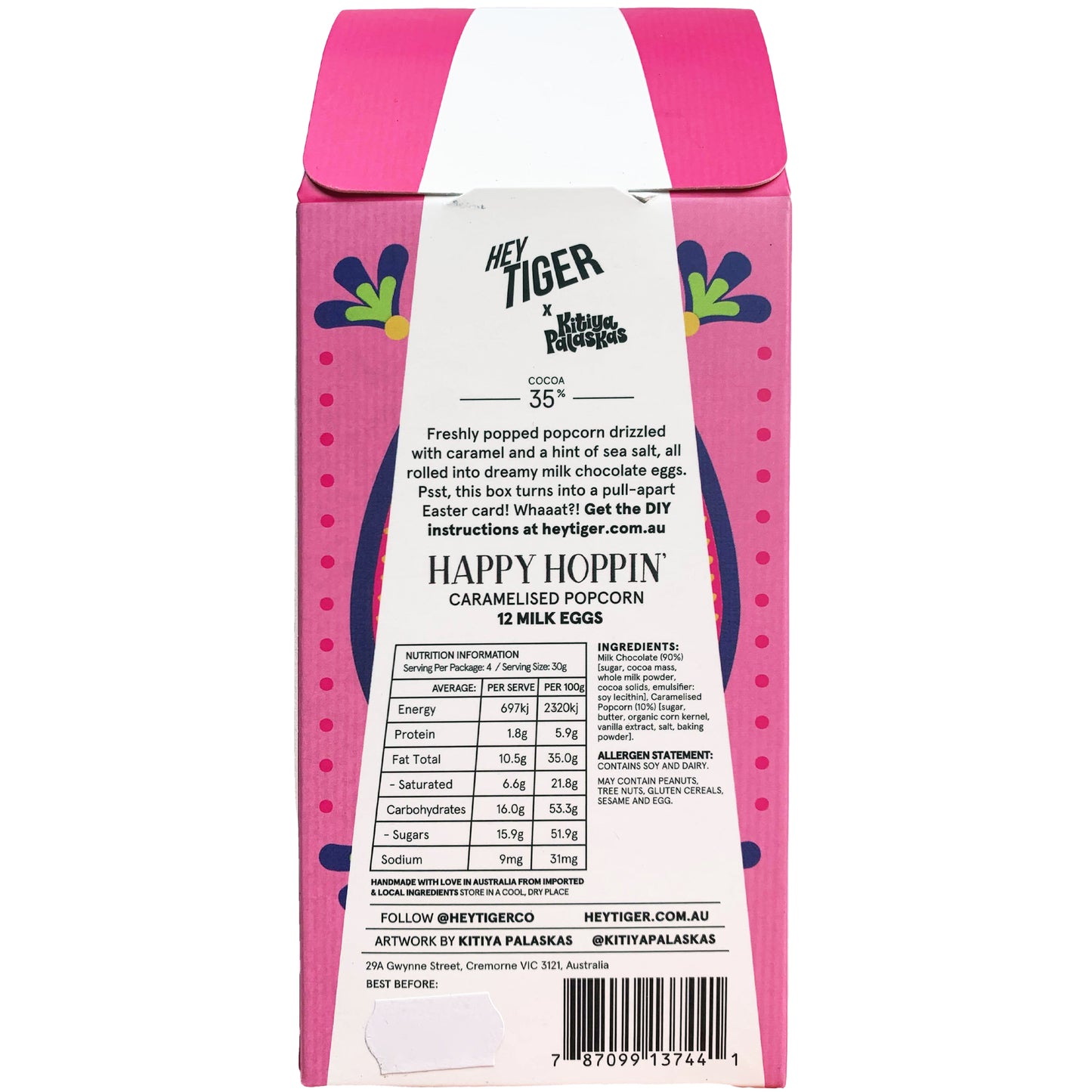 Hey Tiger Caramelised Popcorn Milk Chocolate Eggs | Harris Farm Online