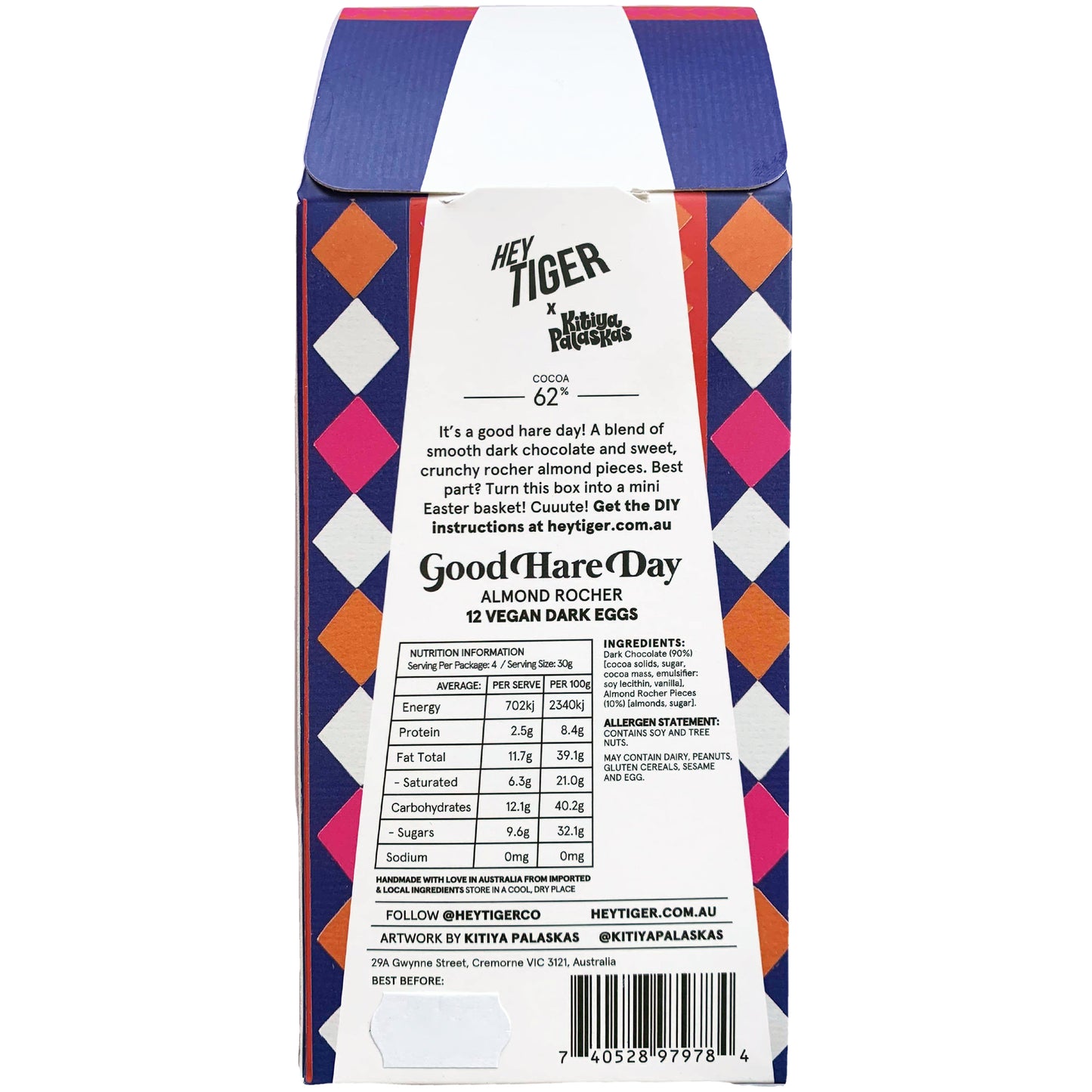Hey Tiger Almond Rocher Vegan Dark Chocolate Eggs | Harris Farm Online