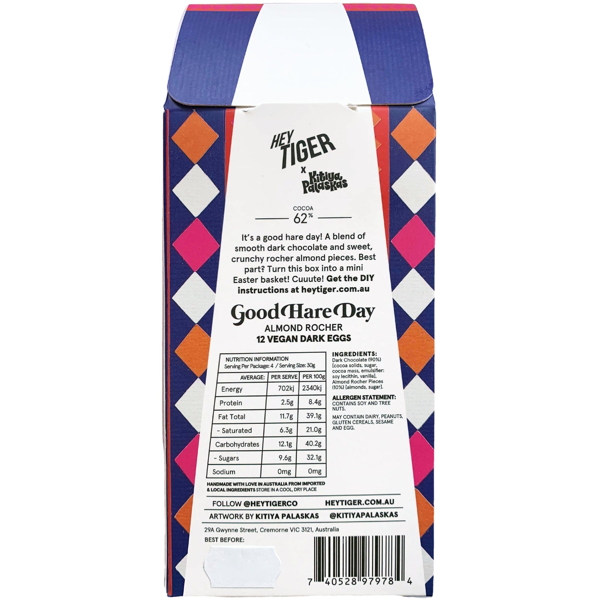 Hey Tiger Almond Rocher Vegan Dark Chocolate Eggs | Harris Farm Online