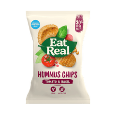 Eat Real Vegan Hummus Chips Tomato and Basil 135g