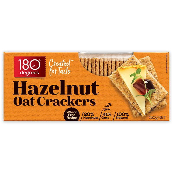 180 Degrees Hazelnut Oat Crackers 150g | Harris Farm Online