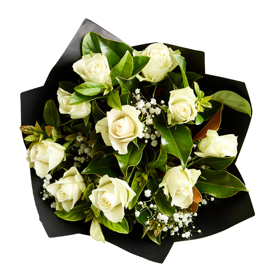 Flowers Roses White Mix Bouquet | Harris Farm Online