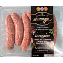 The Gourmet Sausage Angus Beef, Worcestershire and Black Cracked Pepper Sausages 480g
