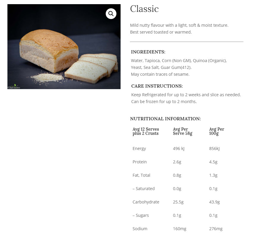 Naturally - Bread Gluten Free - Classic (800g)