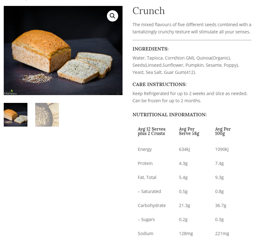 Naturally - Bread Gluten Free - Crunch (800g)