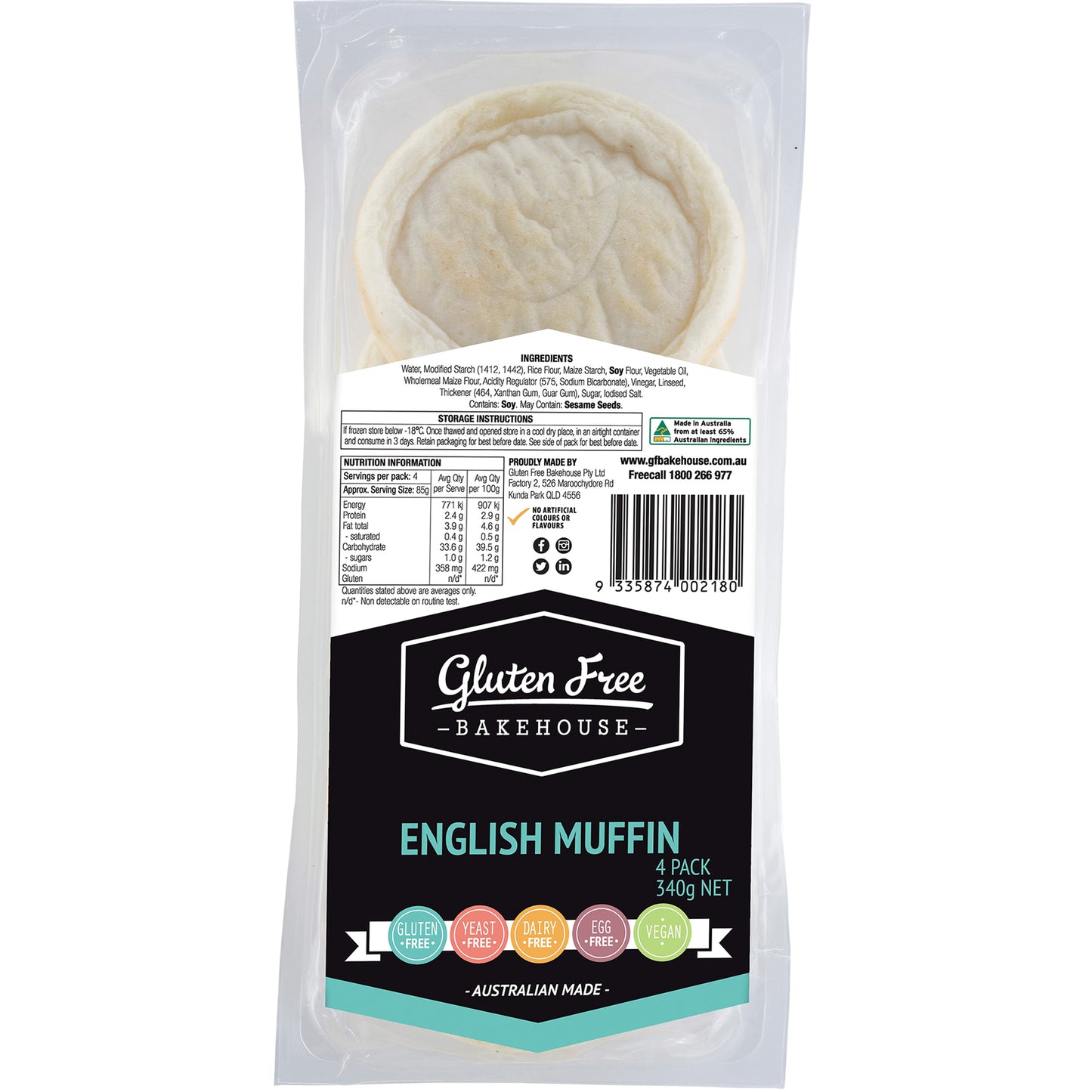 Gluten Free Bakehouse English Muffin | Harris Farm Online