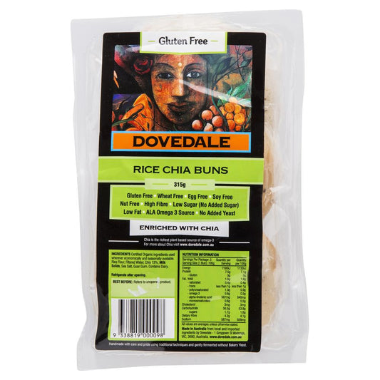 Dovedale Rice Chia Buns 315g , Grocery-Biscuits - HFM, Harris Farm Markets
 - 1
