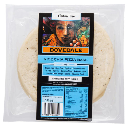 Dovedale Rice Chia Pizza Base 300g , Z-Bakery - HFM, Harris Farm Markets
 - 1