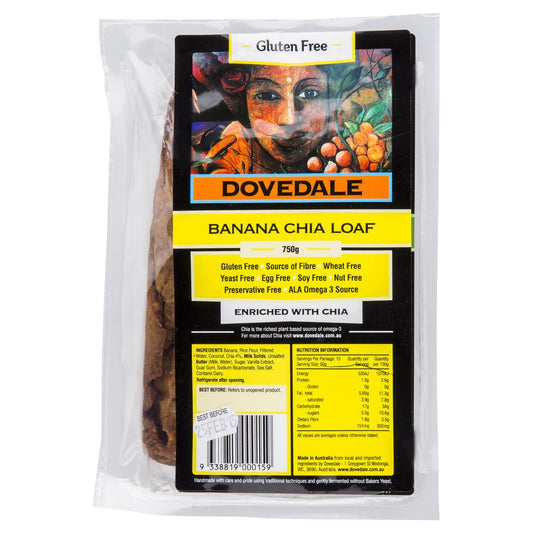 Dovedale Banana Chia Loaf 750g , Grocery-Biscuits - HFM, Harris Farm Markets
 - 1
