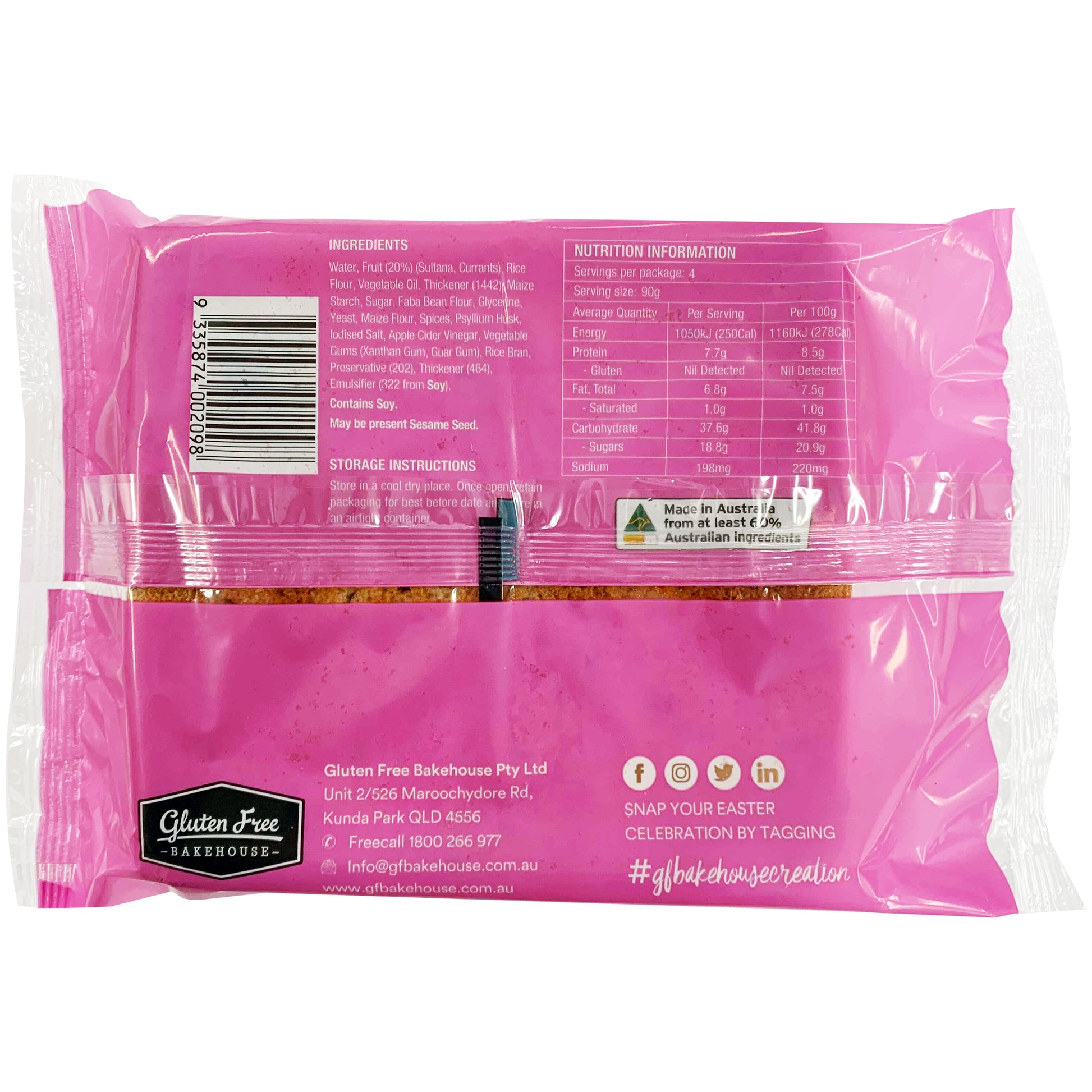 Gluten Free Bakehouse Hot Cross Buns Fruit | Harris Farm Online