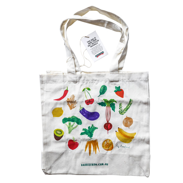 Harris Farm Reusable Vegetable Print Tote Bag