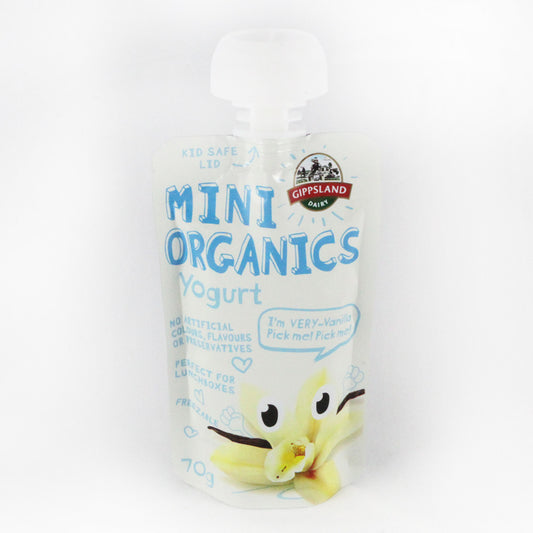 Gippsland Organic Yoghurt Vanilla 70g , Frdg2-Dairy - HFM, Harris Farm Markets
 - 1