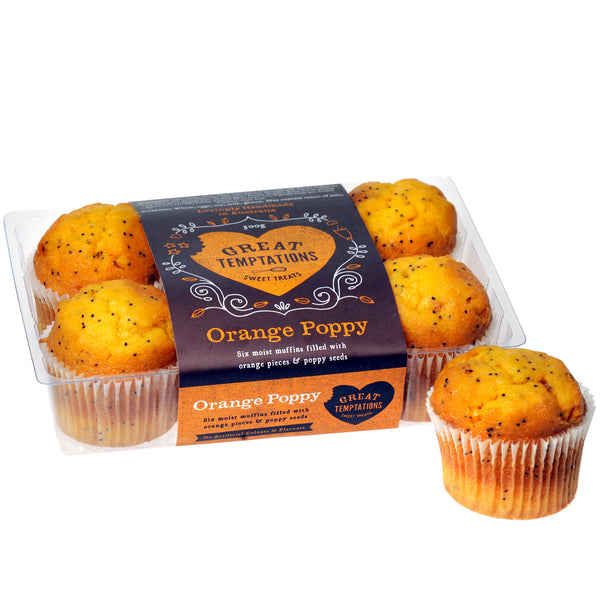 Great Temptations Orange Poppy Muffins | Harris Farm Online