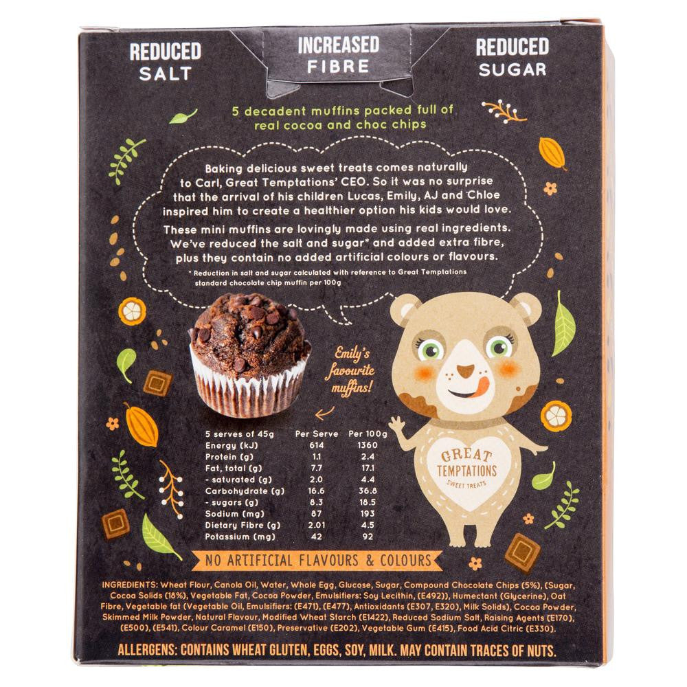 Great Temptations Chocolate Mini Muffins 225g , Z-Bakery - HFM, Harris Farm Markets
 - 2