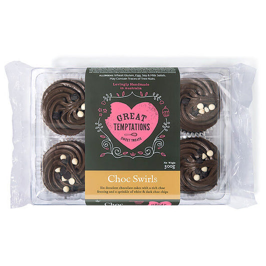 Great Temptations Choc Swirls Cupcakes | Harris Farm Online