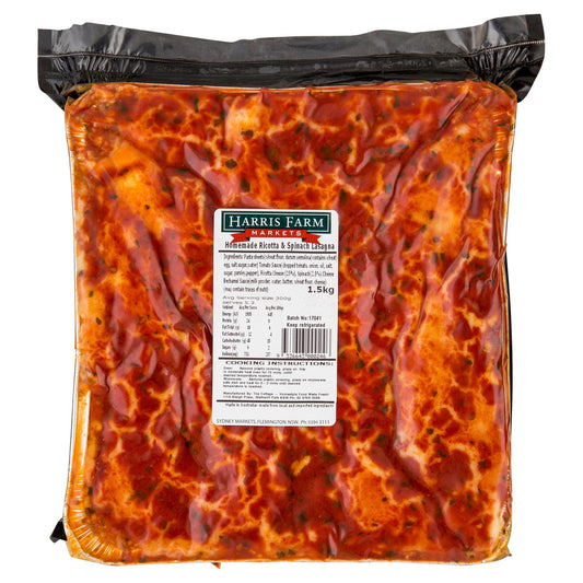 Harris Farm Homemade Lasagne Ricotta And Spinach 1.5kg , Frdg3-Meals - HFM, Harris Farm Markets
