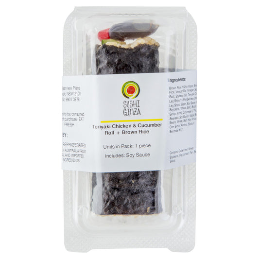 Ginza Teriyaki Chicken & Cucmber Brown Rice Sushi , Frdg3-Meals - HFM, Harris Farm Markets
