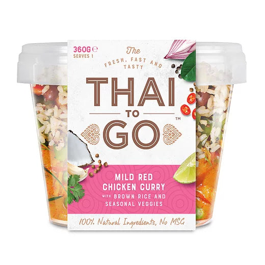 Thai to Go - Mild Red Chicken Curry - with Brown Rice and Seasonal Veggies (360g)