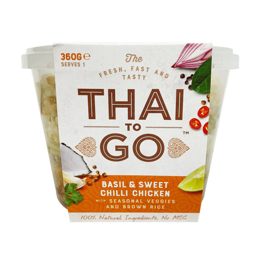 Thai to Go - Basil and Sweet Chilli Chicken - with Brown Rice and Seasonal Veggies (360g)