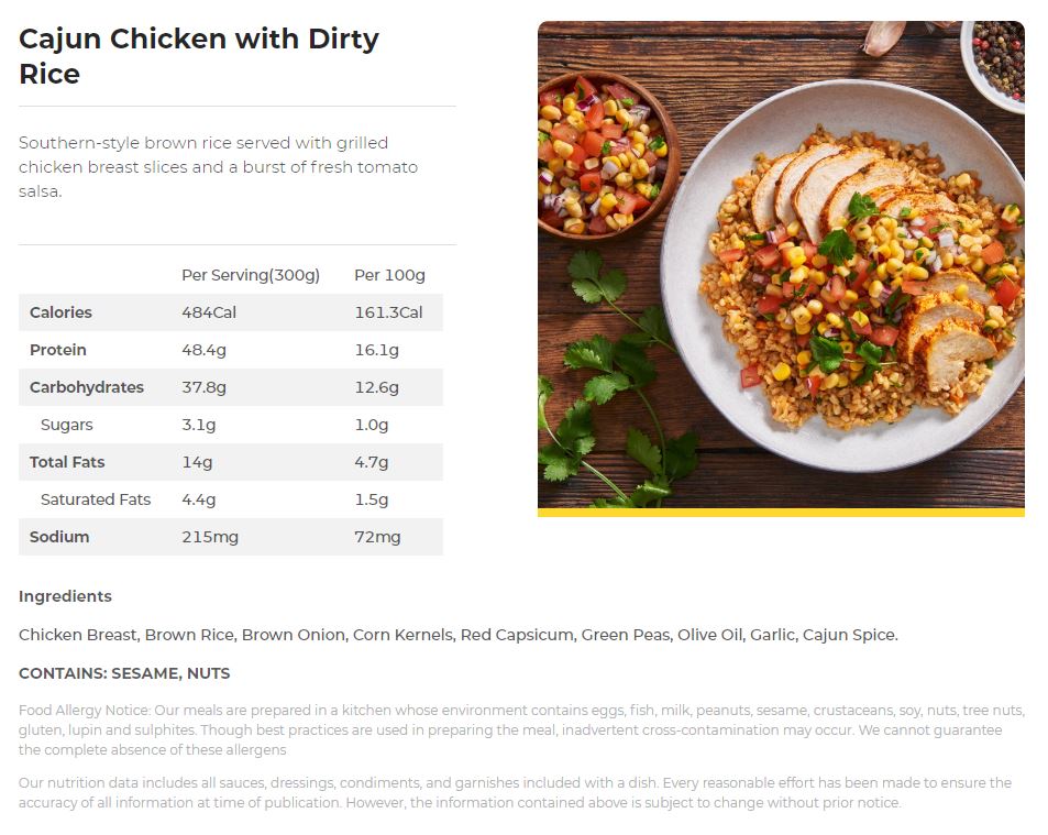 My Muscle Chef Grilled Cajun Chicken with Dirty Rice 300g