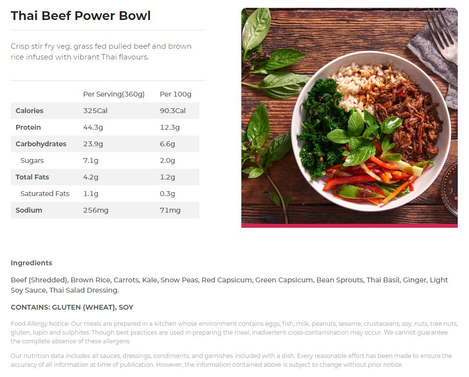 My Muscle Chef - Thai Beef Power Bowl - with Brown Rice (360g)