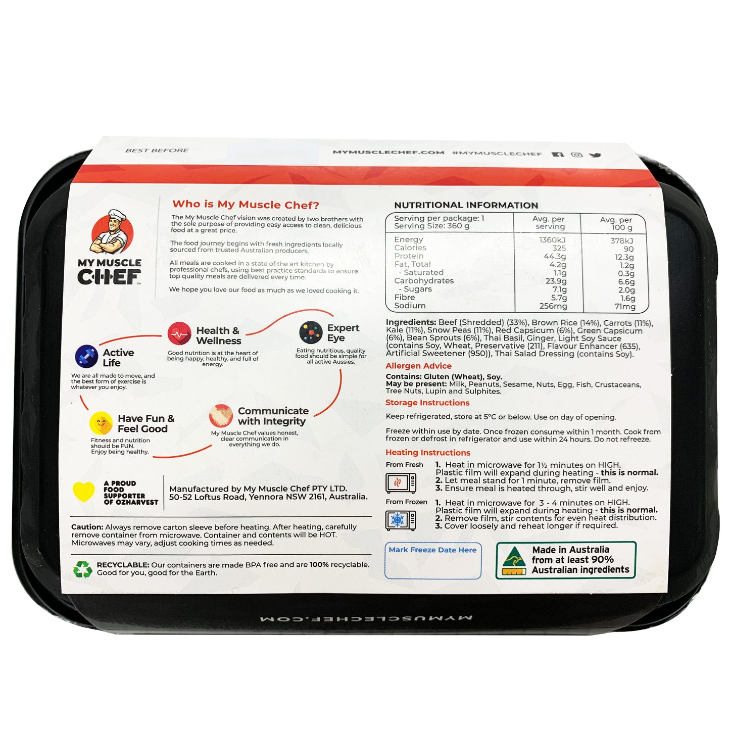 My Muscle Chef - Thai Beef Power Bowl - with Brown Rice (360g)