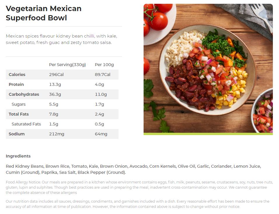 My Muscle Chef Vegan Mexican Superfood Bowl with Brown Rice 330g